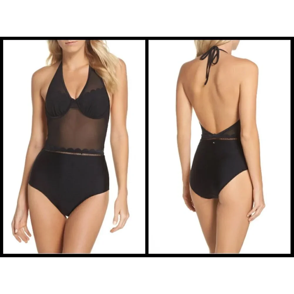 💕TED BAKER💕 Kesia Scalloped Mesh Swimsuit 34 C/D